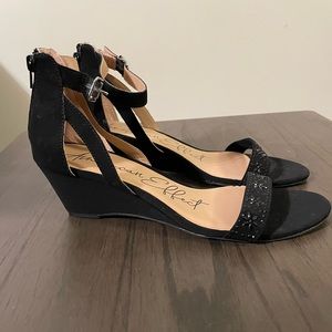 Black Open Toe Wedges